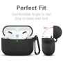 Techsuit - Silicone Case - for Apple AirPods Pro 1 / 2, Smooth Ultrathin Material - Black