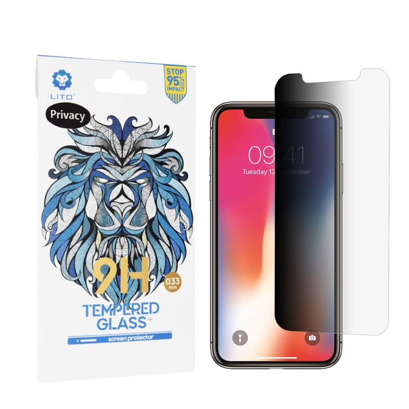 Folie pentru iPhone X / XS / 11 Pro - Lito 2.5D Classic Glass - Privacy