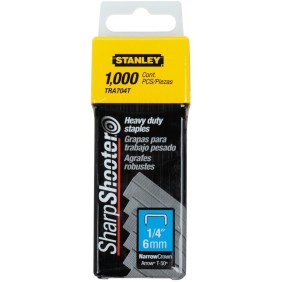 Stanley 1-TRA704T, capse 1/4 " pentru aplicatii profesionale, 6mm, 1000 buc tip G 4/11/140, blister