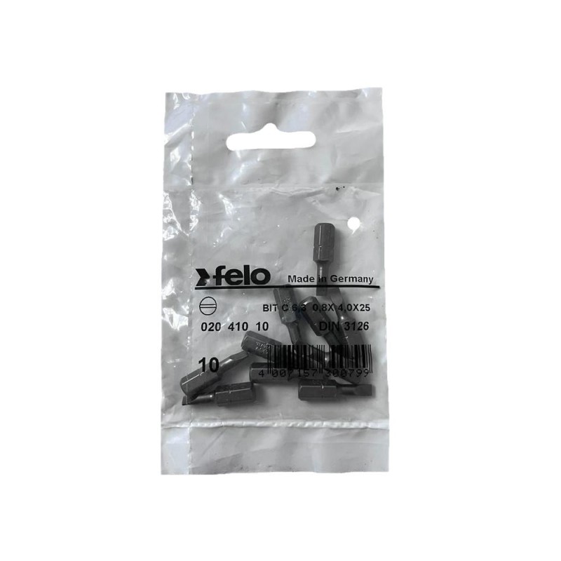 Set 10 biti Felo, seria Industrial profil Drept, C6.3, 4.0x0.8mm, 25mm