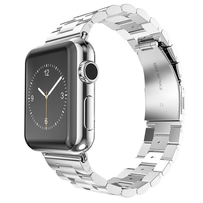 Curea pentru Apple Watch 1/2/3/4/5/6/7/8/9/SE/SE 2/Ultra/Ultra 2 (42/44/45/49mm) - Techsuit Watchband (W036) - Silver