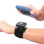 Techsuit - Sports Armband with Phone Magnetic Suction Cup (TSA2) - Velcro Mounting Strap, 3M Glue Sticker, max 6.8" - Black