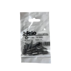 Set 10 biti Felo, seria Industrial profil Torx, C6.3, TX10, 25mm