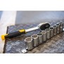 Stanley STMT82670-0, set clichet 3/8" cu 72 dinti + 10 tubulare, blister