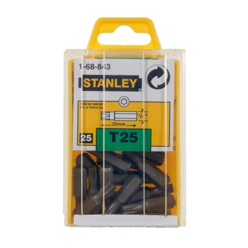 Stanley 1-68-843, set 25 biti, 25 mm, 1/4", TX25, fixare C6.3