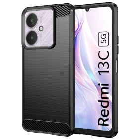 Husa pentru Xiaomi Redmi 13C 4G / 13C 5G / Poco M6 / C65 - Techsuit Carbon Silicone - Black