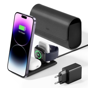 ESR - Premium 3in1 Travel Wireless Charging Set (2C569A) - for iPhone, MFi Apple Watch (5W), AirPods, Fast Charging - White