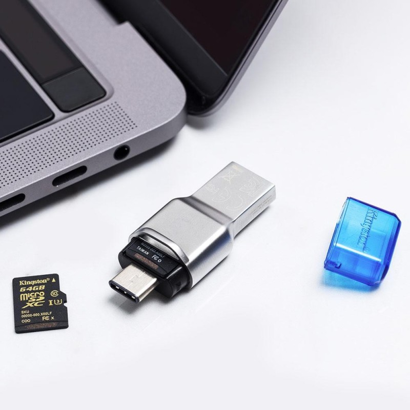 Card reader kingston usb 3.1 - a/c fcr-ml3c carduri suportate: microsd/sdhc/sdxc uhs-i