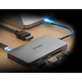 D-link dub-m610 6-in-1 usb-c hub with hdmi sd/microsd card reader and powerdelivery dub-m6101* usb-c connector