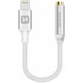 Swissten / adaptor audio lightning la jack 3.5mm textil lungime 15cm argintiu