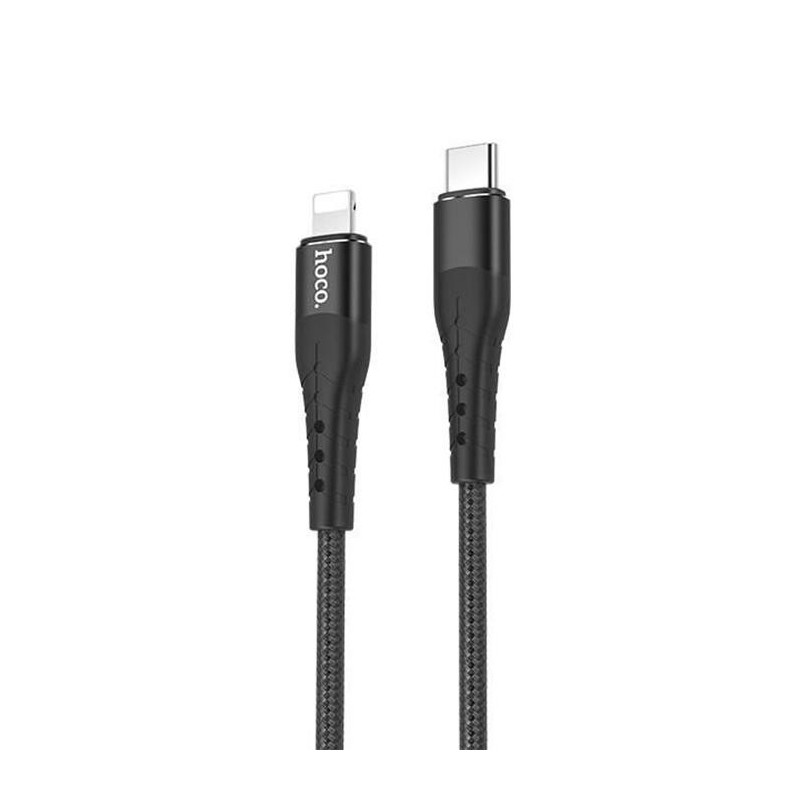 Cablu de date hoco lightning-typec pd braided u64 superior 1.2m 3a negru