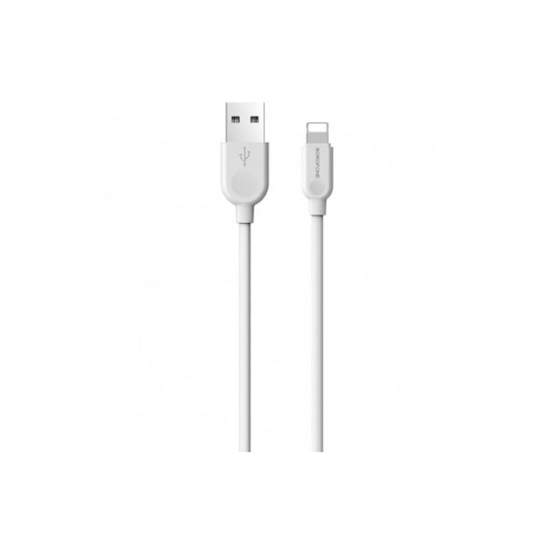 Cablu date si incarcare usb la lightning borofone bx14 linkjet 2 m alb