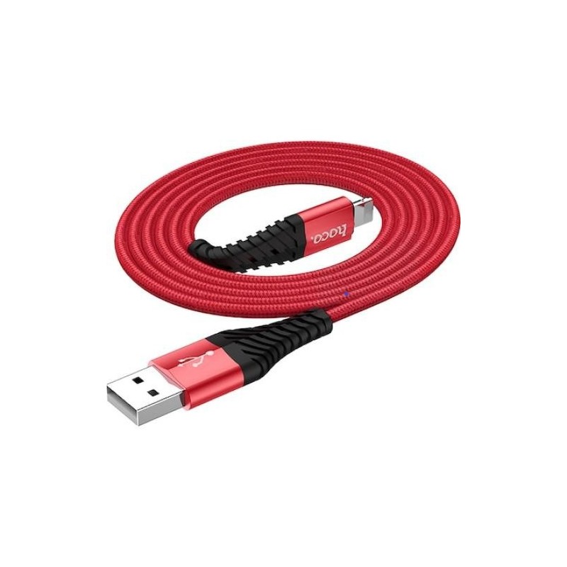 Cablu date si incarcare usb la lightning hoco x38 cool 1 m rosu