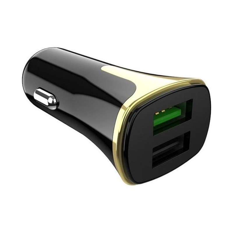 Incarcator auto usb hoco z31 quick charge 2 x usb negru