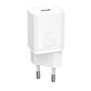 Incarcator retea baseus super si quick charge 20w 1 x usb type-c 5v/3a alb