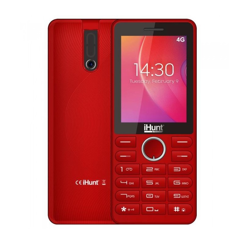 Ihunt i7 4g 2.4/ camera/ suport microsd(max 64gb)/ bluetooth/ microusb/ jack 3.5mm/ 2000mah/ dualsim/ red