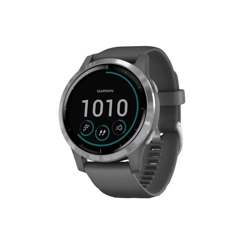 Smart watch garmin vivoactive 4 shadow gray/silver seu smart notifications music storage and playback tracking