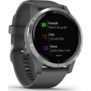 Smart watch garmin vivoactive 4 shadow gray/silver seu smart notifications music storage and playback tracking