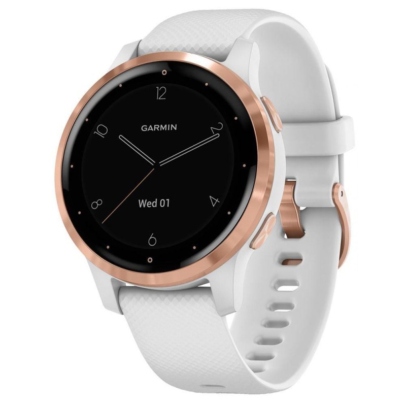 Smart watch garmin vivoactive 4s white/rose gold seu smart notifications music storage and playback tracking