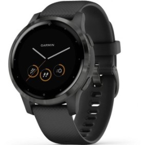 Smart watch garmin vivoactive 4s b/slate black/slate silicone gps smart notifications bluetooth ant+ wi-fi controls