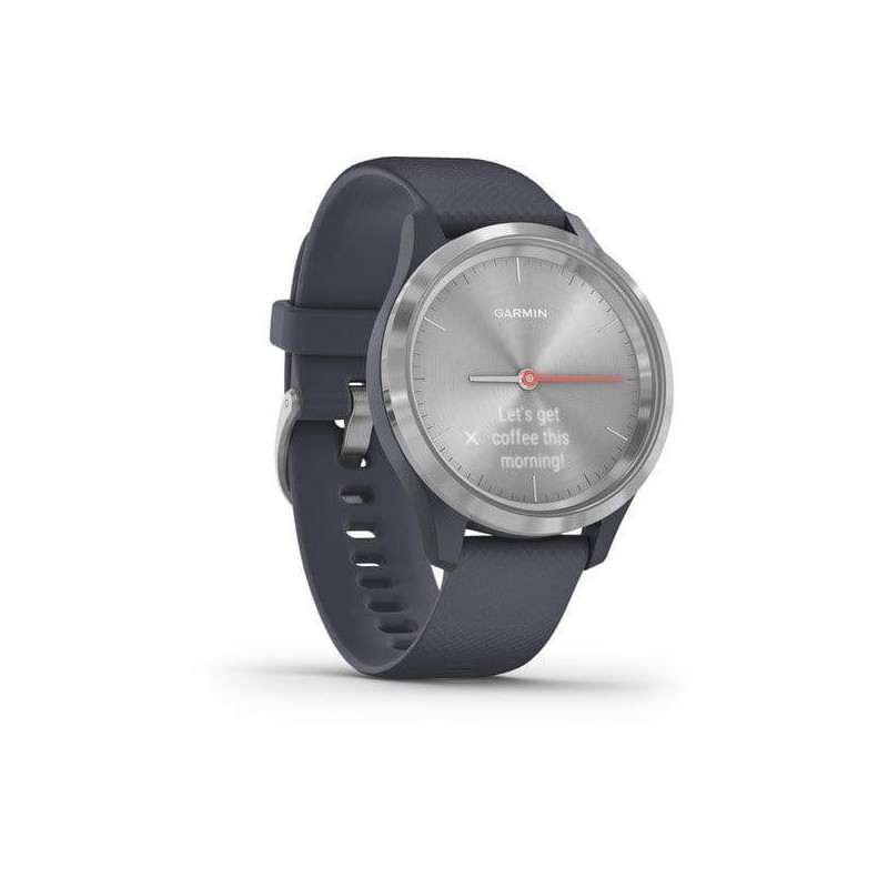 Smart watch garmin vivomove 3s s/e eu sport silver-blue smart notifications music storage and playback