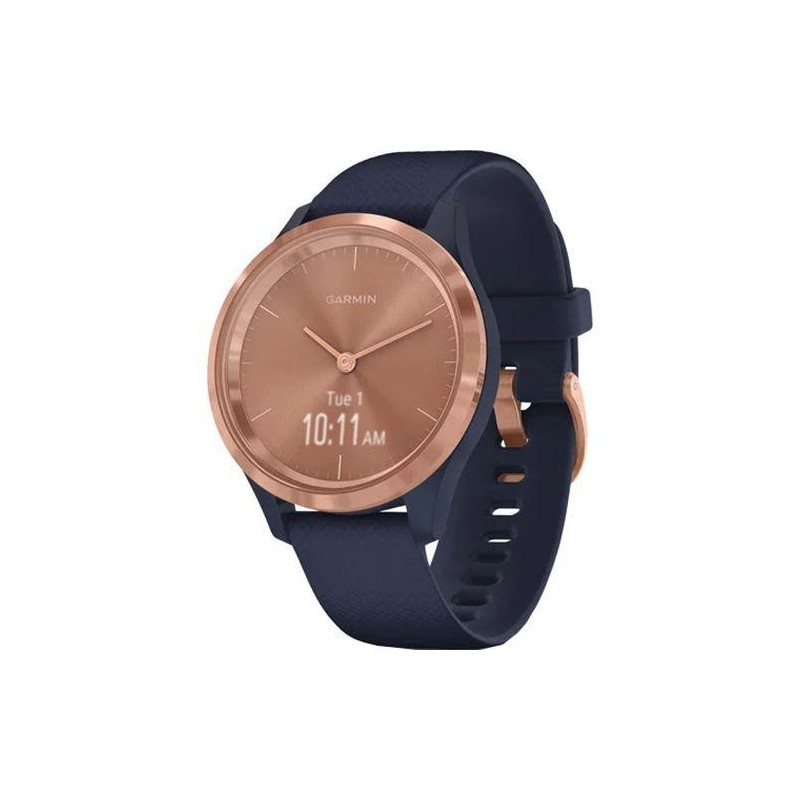 Smart watch garmin vivomove 3s s/e eu sport blue-gold silicone smart notifications music storage and