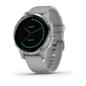 Smart watch garmin vivoactive 4s powder gray/silver seu smart notifications music storage and playback tracking