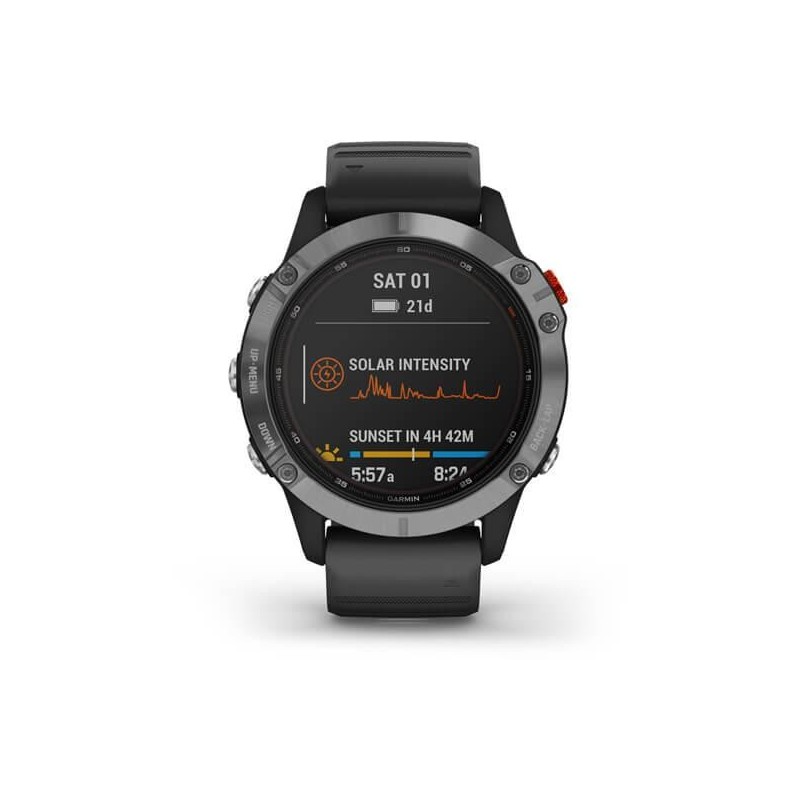 Smartwatch garmin fenix 6s solar silver/black band gps