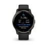 Ceas garmin smartwatch venu 2 plus slate stainless steel bezel with black case and silicone