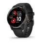 Ceas garmin smartwatch venu 2 plus slate stainless steel bezel with black case and silicone