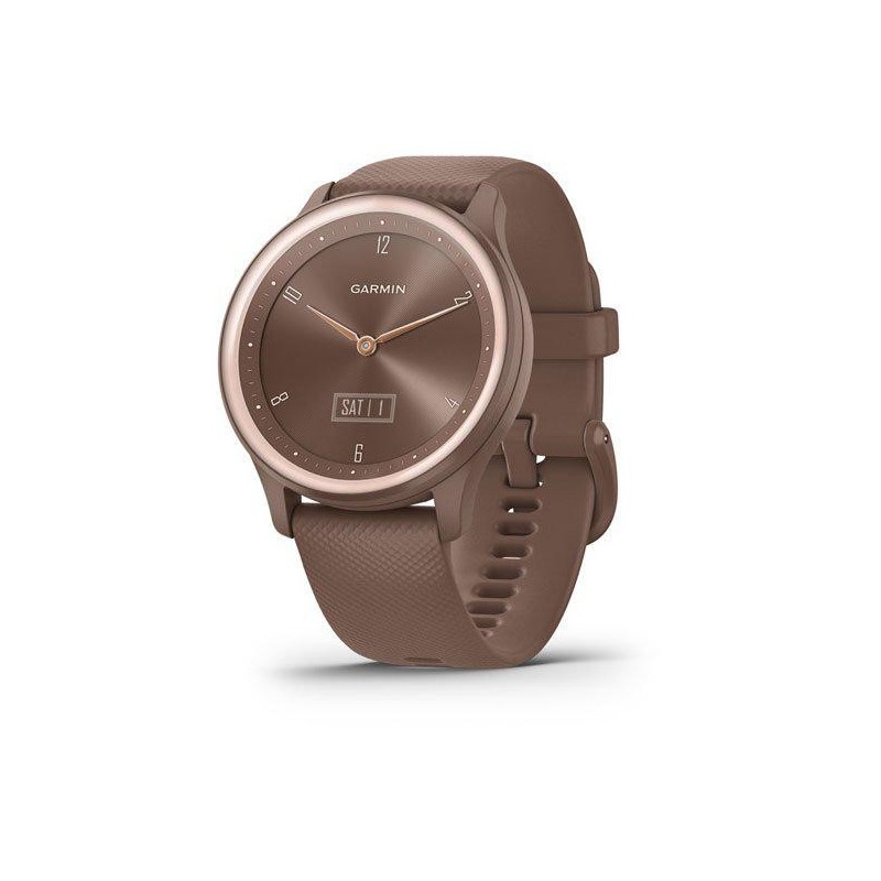 Ceas garmin smartwatch vívomove sport cocoa case and silicone band with peach gold accents