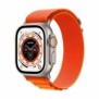 Apple watch ultra cellular 49mm titanium case with orange alpine loop -large