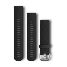 Curea ceas garmin vivoactive 3 replacement band silicone culoare negru cu stainless steel 2 marimi