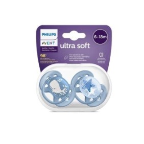 Set 2 suzete philips-avent ultra soft scf223/03 ultramoale si flexibila pentru pielea sensibila a bebelusului