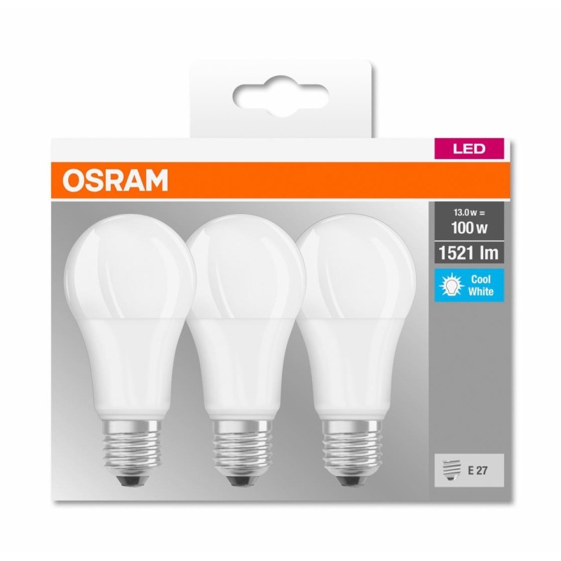 3 becuri led osram base classic a e27 13w (100w) 1521 lmlumina neutra (4000k)