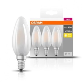 3 becuri led osram base classic b e14 4w (40w) 470 lm lumina calda (2700k)