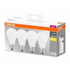 4 becuri led osram base classic a e27 8.5w (60w) 806 lm lumina calda (2700k)