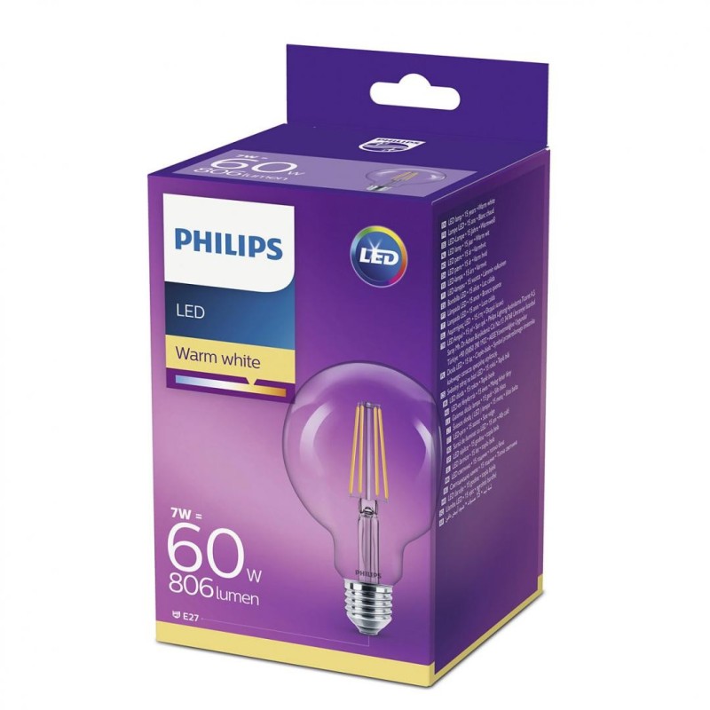 Bec led philips classic g93 eyecomfort e27 7w (60w) 806 lm lumina calda (2700k) cu