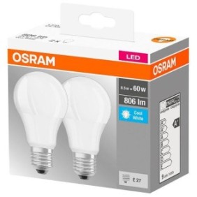 2 becuri led osram base classic a e27 8.5w (60w) 806 lm lumina neutra (4000k)