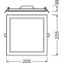 Spot led incastrat patrat ledvance downlight slim alu 18w 1530 lm lumina neutra (4000k) ip20