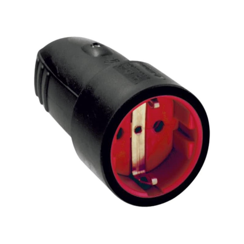 Priza bachmann negru 250v 16a 3600w ip20 cauciuc pentru cordoane de maxim 3x2.5mm² demontabila