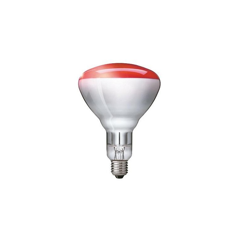 Bec infrarosu industrial philips e27 150w 230v dimabil incandescent culoare alb/ rosu 125x125x173