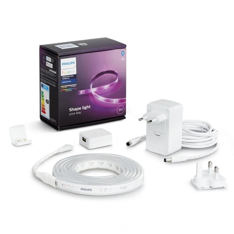 Banda led rgb inteligenta philips hue lightstrip plus bluetooth 20w 1700 lm lumina alba si