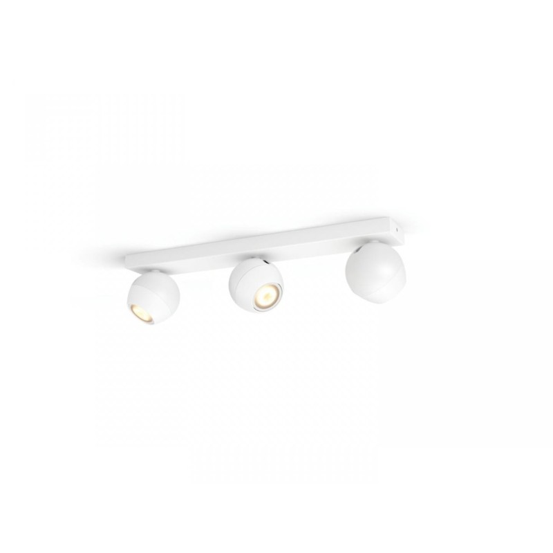 Spot led triplu philips hue buckram bluetooth 3xgu10 3x5w 1050 lm lumina alba (2200-6500k) ip20