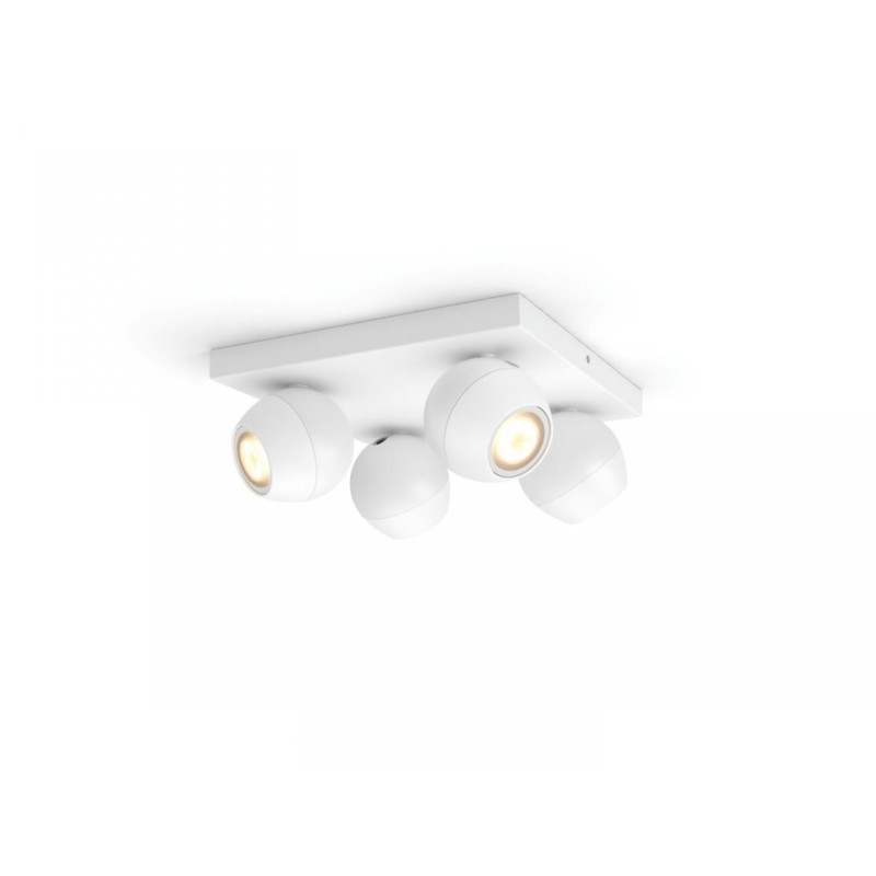 Spot led cvadruplu philips hue buckram bluetooth 4xgu10 4x5w 1400 lm lumina alba (2200-6500k) ip20