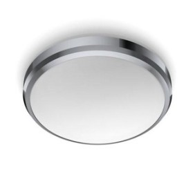 Plafoniera led philips doris cl257 6w 600 lm lumina calda (2700k) ip44 22cm metal/plastic crom