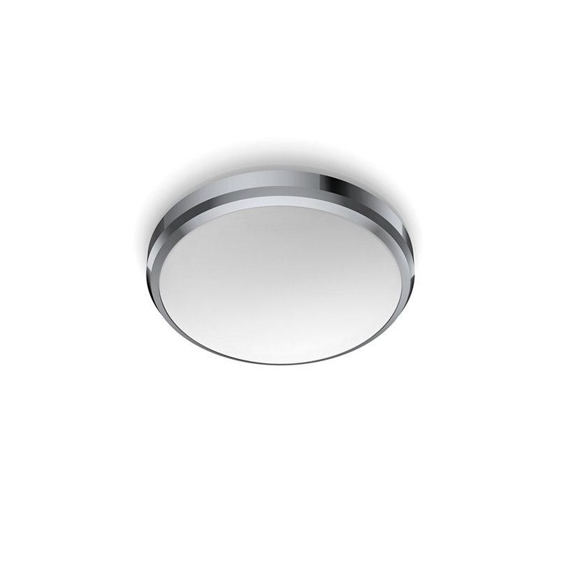 Plafoniera led philips doris cl257 6w 600 lm lumina calda (2700k) ip44 22cm metal/plastic crom