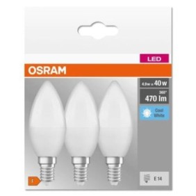 3 becuri led osram base classic b e14 4.9w (40w) 470 lm lumina neutra (4000k)