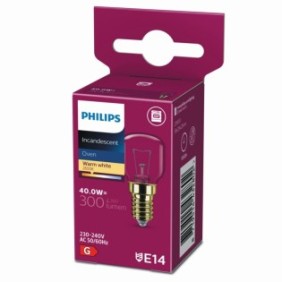 Bec incandescent pentru cuptor philips t29  e14 40w 300 lm lumina calda (2600k)