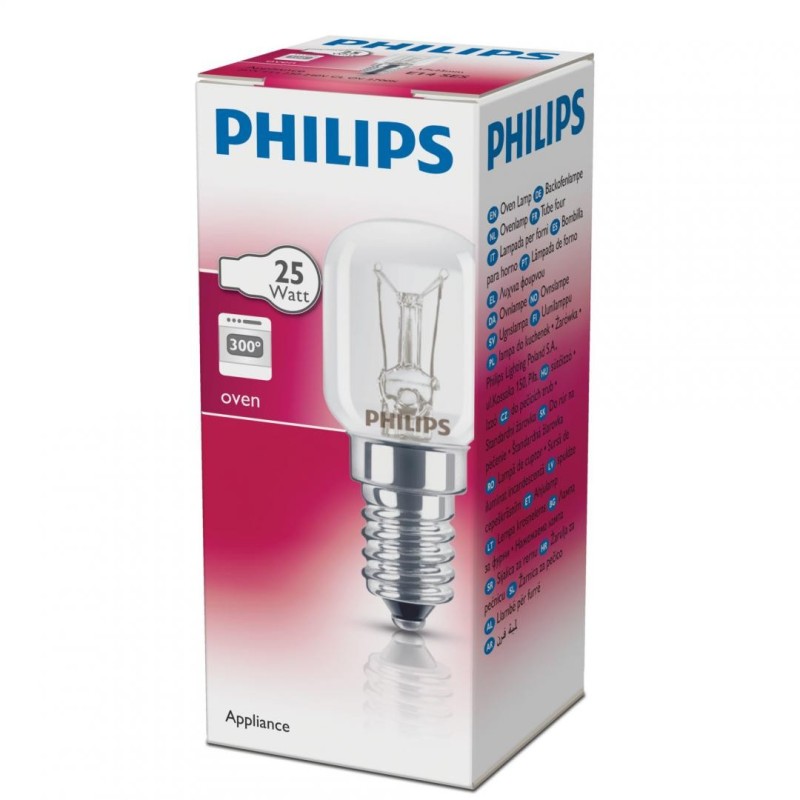 Bec incandescent pentru cuptor philips t25  e14 25w 165 lm lumina calda (2700k)